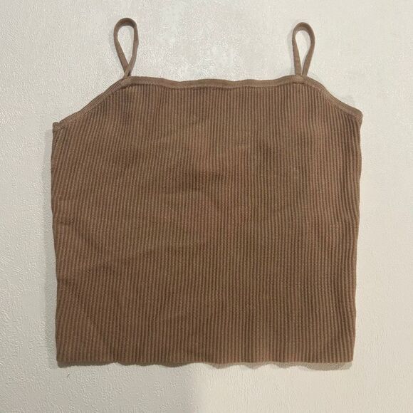Abercrombie & Fitch Tops - Abercrombie & Fitch Ribbed Knit Camisole Tank Top Brown Minimalist Size Large
